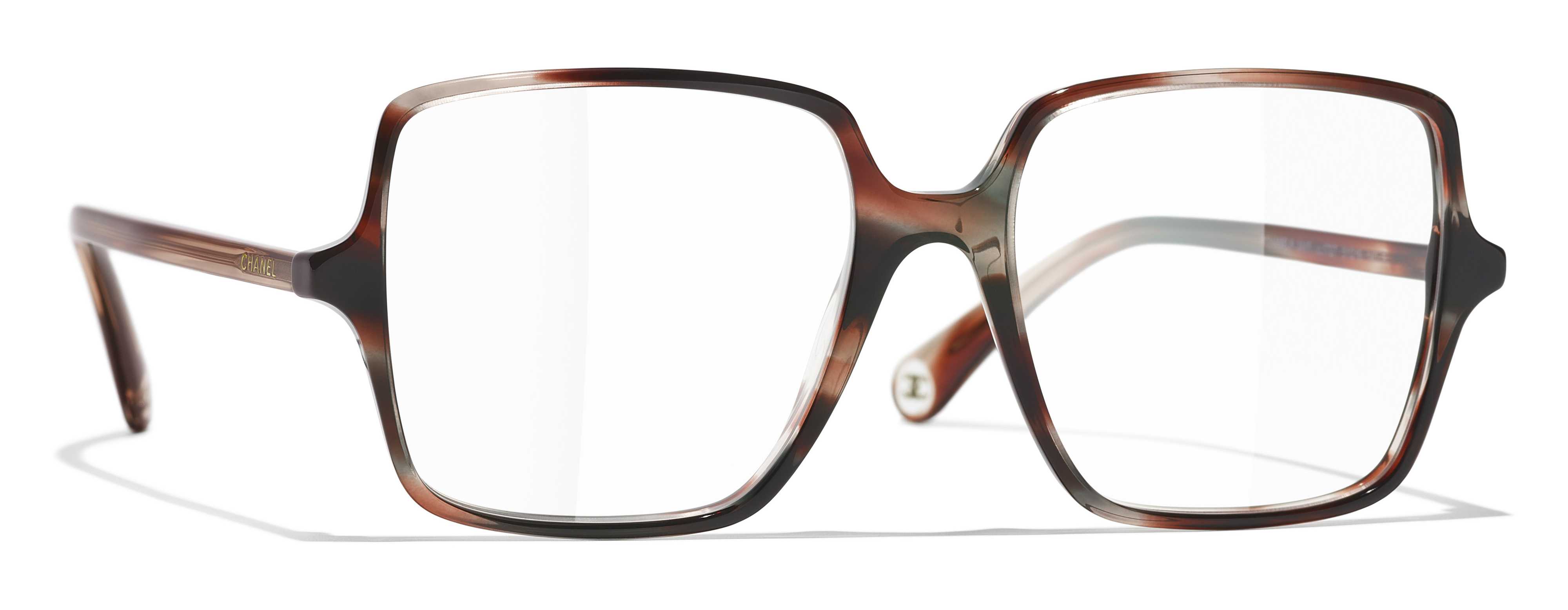 Eyeglasses CHANEL CH 3448 1727 51/16 Woman Ecaille marron / Gris square  frames Full Frame Glasses trendy 51mmx16mm 238$CA